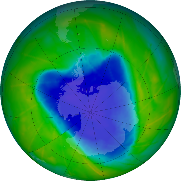 Antarctic ozone map for 14 November 2010